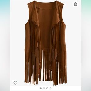 Women’s faux suede tassel vest XL
